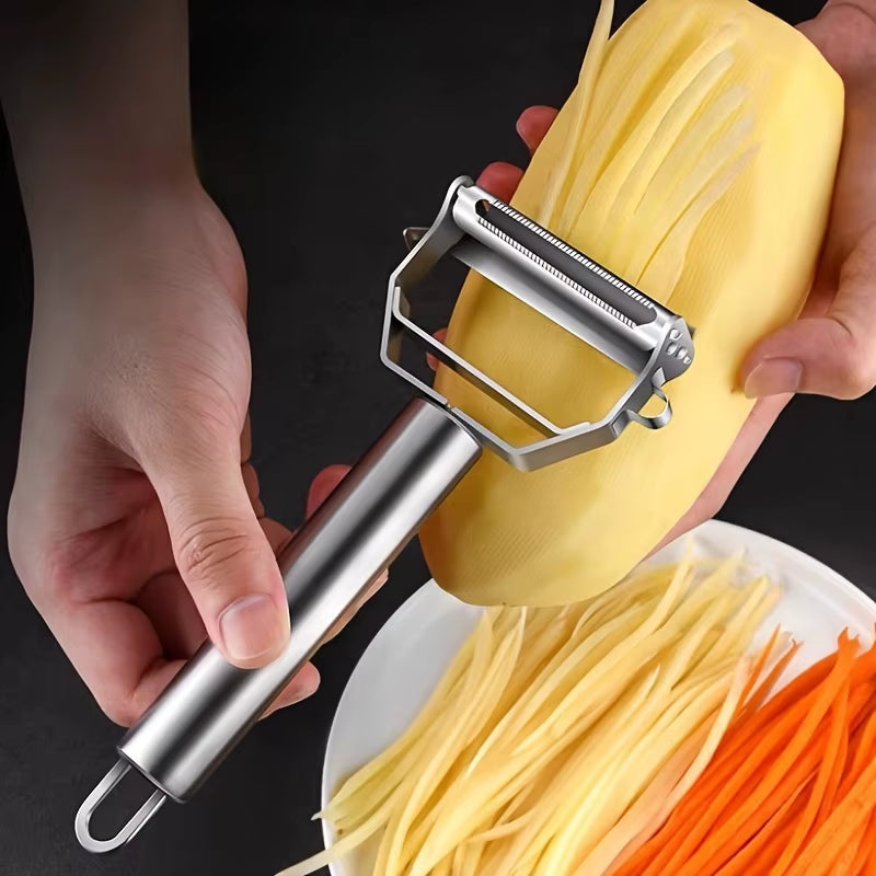 Kitchen Vegetable Peeler Stainless Steel Melon Planer Double-Head Peeler Household Multiple-Function Fruit and Vegetable Peeler