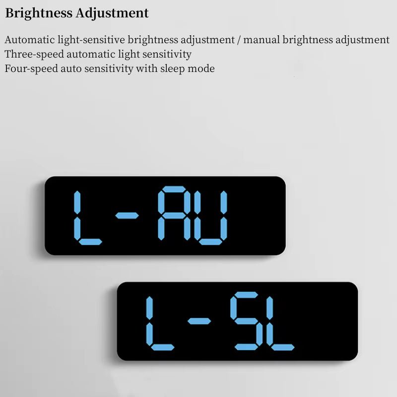 9-Inch Digital LED Wall Clock โ USB Powered with Temperature, Humidity & Auto-Dimming Display