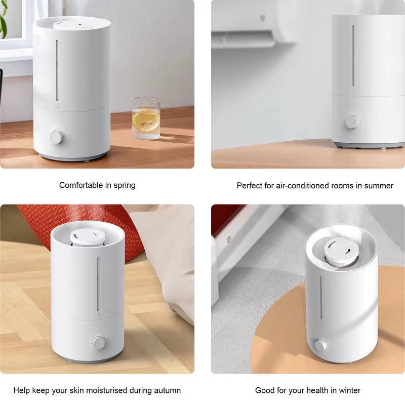 MIJIA Humidifier 2 - 4L Ultrasonic Mist Diffuser with Silver Ion Antibacterial Technology for Home Aromatherapy