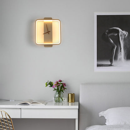 Nordic-Inspired Wall Lamp – Elegant Bedside Lighting with Integrated Clock