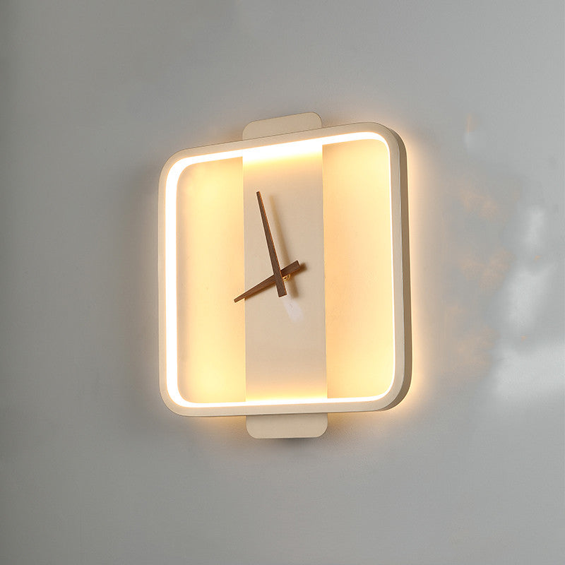 Nordic-Inspired Wall Lamp – Elegant Bedside Lighting with Integrated Clock