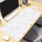 Topographic Desk Mat — Black & White XXL Mouse Pad (600×300 mm to 1000×500 mm)