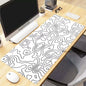 Topographic Desk Mat — Black & White XXL Mouse Pad (600×300 mm to 1000×500 mm)