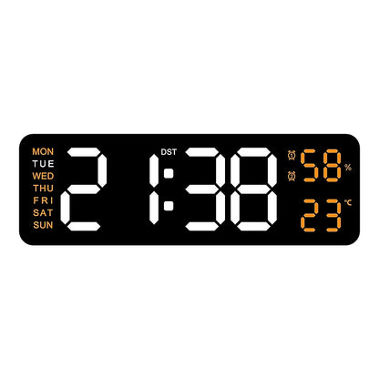 9-Inch Digital LED Wall Clock — USB Powered with Temperature, Humidity & Auto-Dimming Display