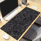 Topographic Desk Mat — Black & White XXL Mouse Pad (600×300 mm to 1000×500 mm)