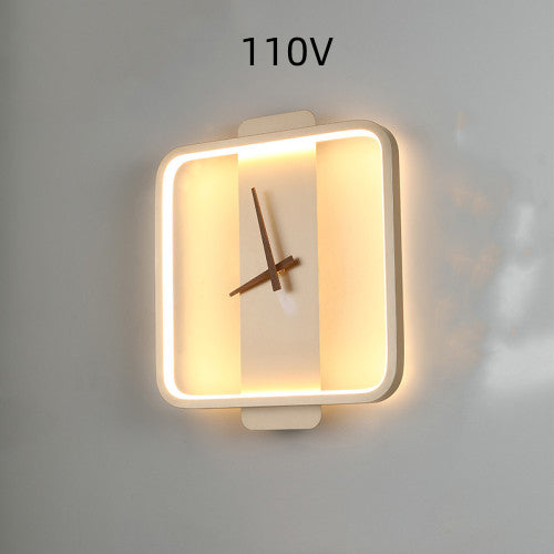 Nordic-Inspired Wall Lamp – Elegant Bedside Lighting with Integrated Clock