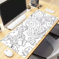 Topographic Desk Mat — Black & White XXL Mouse Pad (600×300 mm to 1000×500 mm)