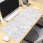 Topographic Desk Mat — Black & White XXL Mouse Pad (600×300 mm to 1000×500 mm)