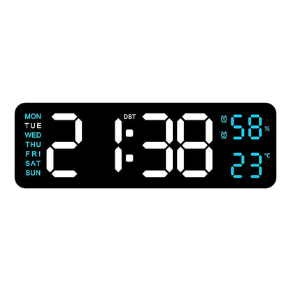 9-Inch Digital LED Wall Clock — USB Powered with Temperature, Humidity & Auto-Dimming Display
