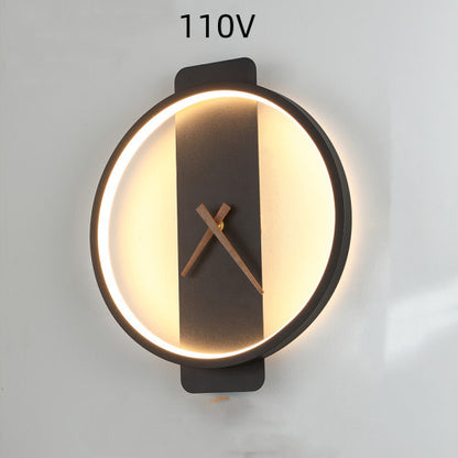 Nordic-Inspired Wall Lamp – Elegant Bedside Lighting with Integrated Clock